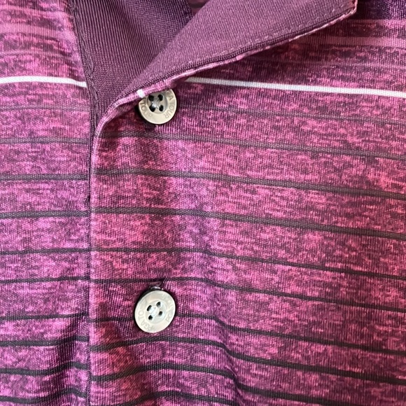 PGA Tour Men Polo Shirt SZ XL Short Sleeve Purple Moisture Wicking Cool - Picture 5 of 10